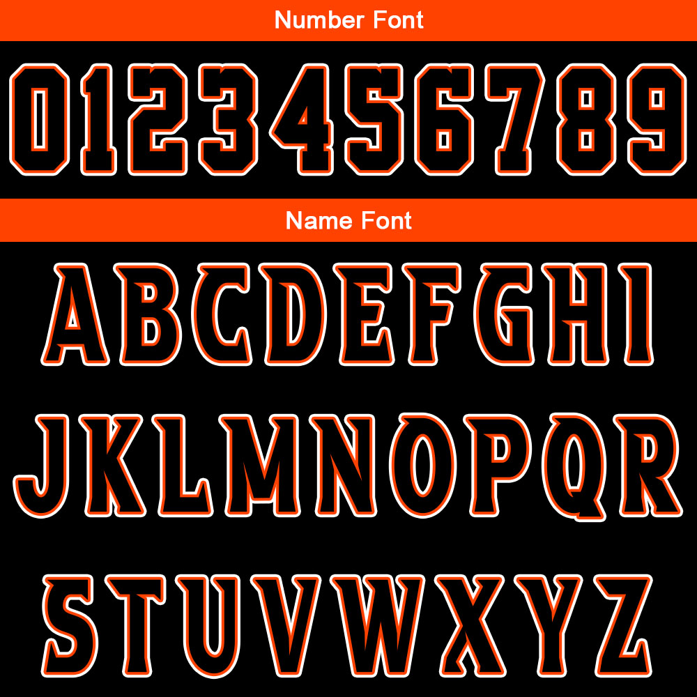 Uniforme de baloncesto personalizado naranja y negro con tu logotipo-nombre y número impresos