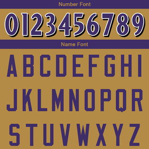 custom authentic split fashion football jersey gold-white-purple mesh
