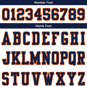 customized  authentic football jersey white navy-orange mesh
