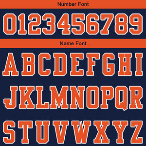 customized  authentic football jersey navy orange-white mesh