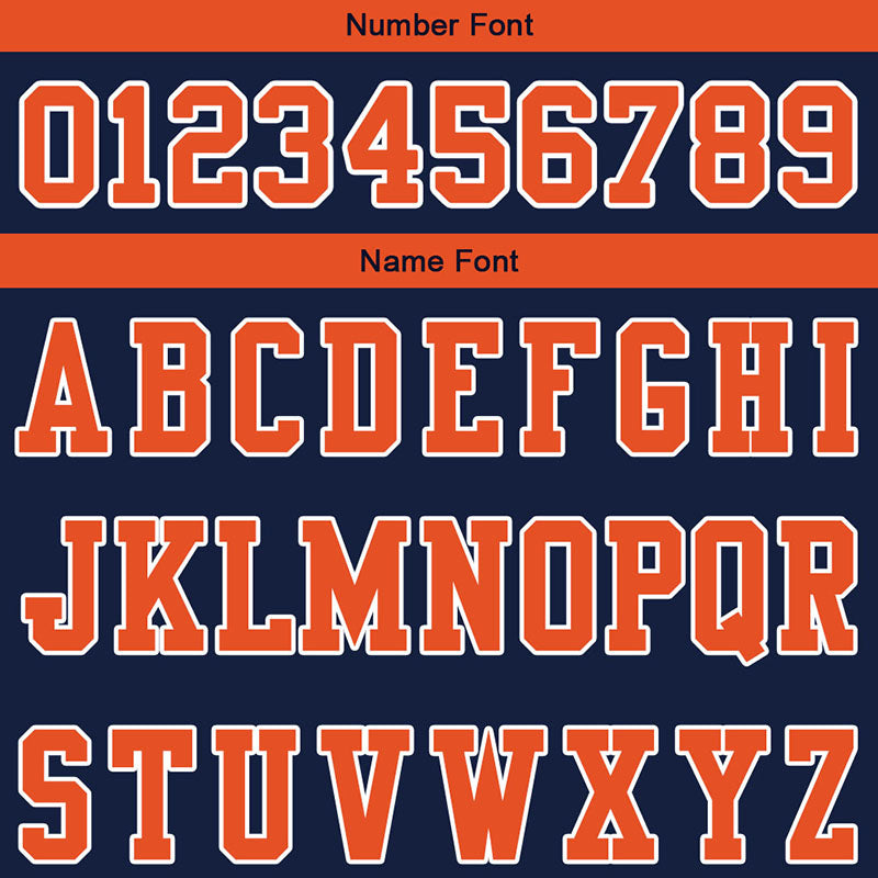 customized  authentic football jersey navy orange-white mesh
