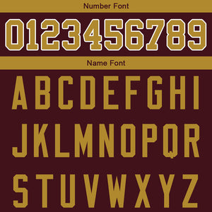 custom authentic football jersey burgundy-gold-white mesh
