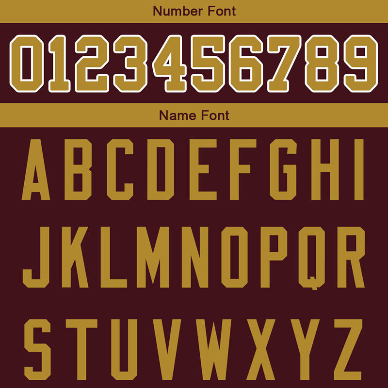 custom authentic football jersey burgundy-gold-white mesh