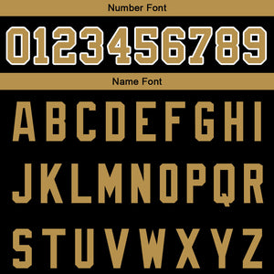 custom authentic split fashion football jersey black-white-gold
