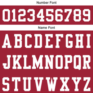 Camiseta de fútbol personalizada con nombre y número del equipo impresos en rojo