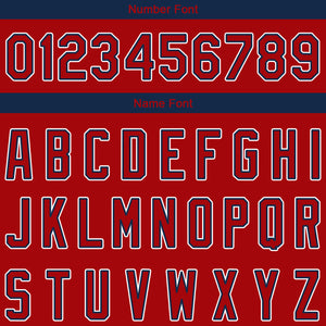 customized authentic baseball jersey red white -black mesh