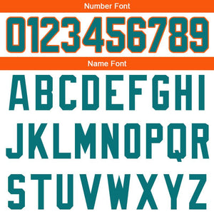 custom authentic split fashion football jersey orange-white-aqua mesh