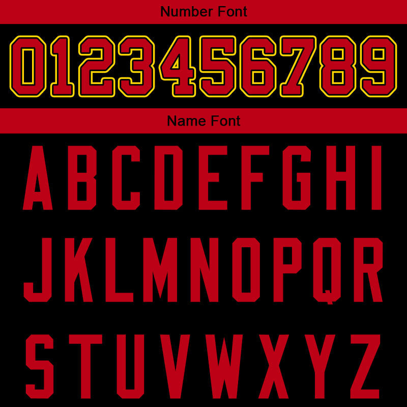 customized  authentic football jersey black-red-yellow