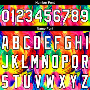 custom full print design authentic colorful feather baseball jersey