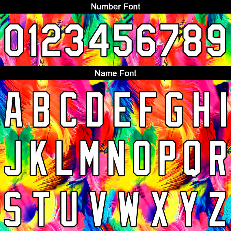 custom full print design authentic colorful feather baseball jersey
