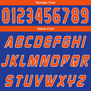 Uniforme de baloncesto personalizado azul y naranja con tu logotipo-nombre y número impresos