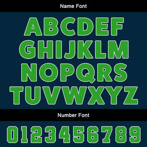 Conjunto personalizado de camiseta de uniforme azul y verde para niños y adultos