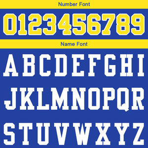 customized authentic football jersey white blue-yellow mesh