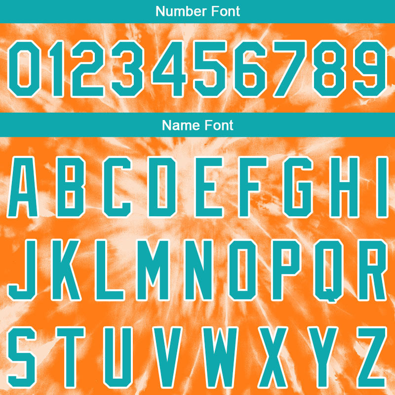 custom full print design authentic orange tie-dyed baseball jersey