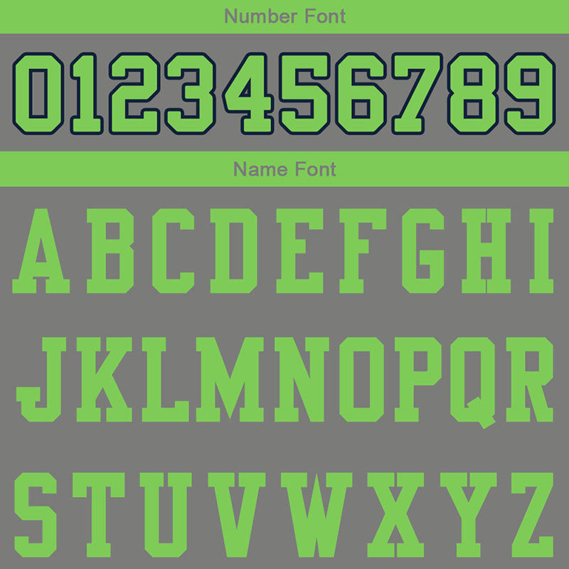 customized authentic football jersey grey  neon-green-navy mesh