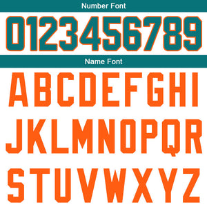 custom authentic split fashion football jersey aqua-white-orange mesh