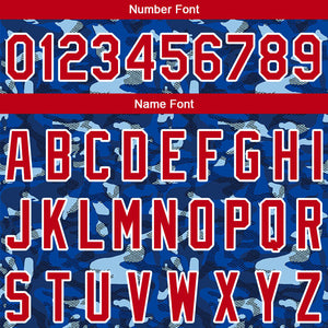 custom full print design authentic royal camouflage baseball jersey