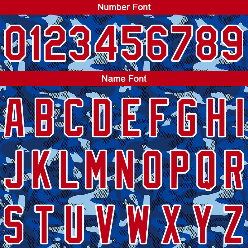 custom full print design authentic royal camouflage baseball jersey