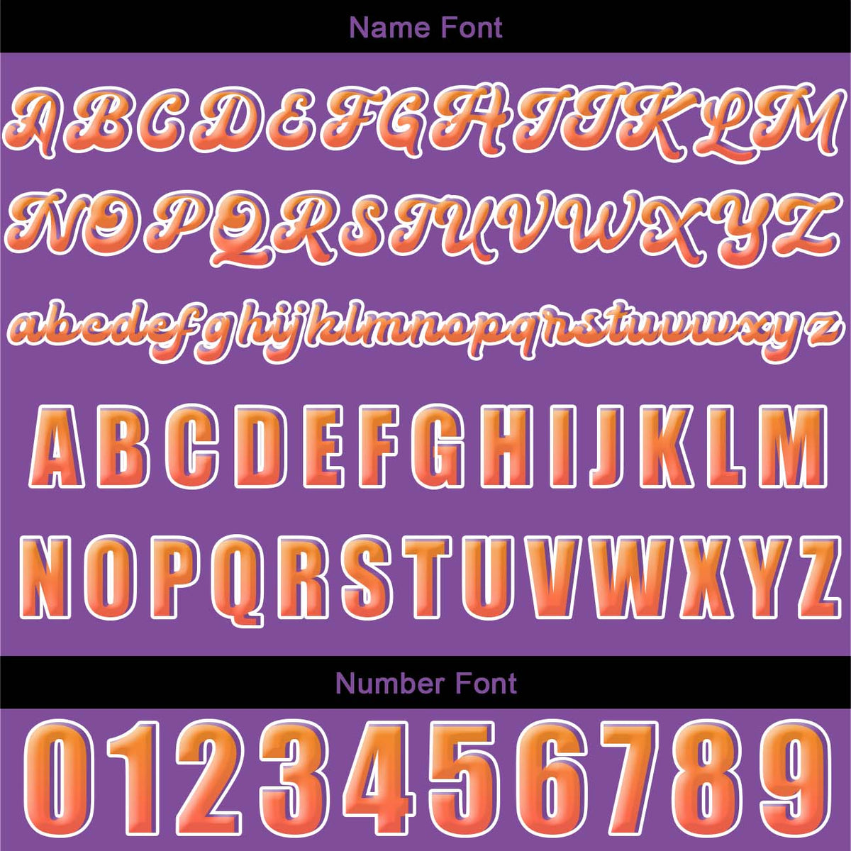 Camiseta de béisbol personalizada de color morado y naranja con botones para hombre mujer adulto y joven Estampado de nombre número y logotipo