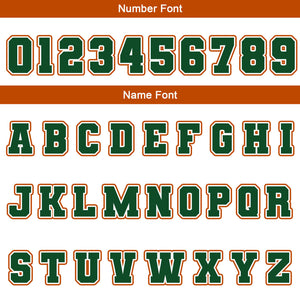 Chaquetas universitarias impermeables personalizadas en blanco-verde y naranja con nombre-número y logotipo bordados
