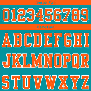 customized  authentic football jersey aqua orange-white mesh