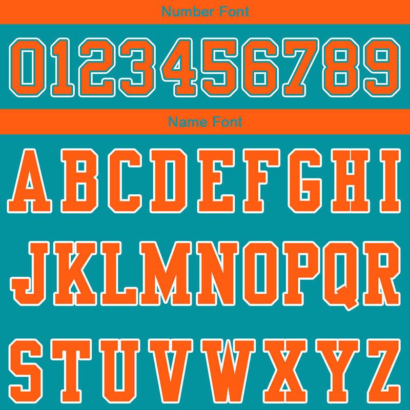 customized  authentic football jersey aqua orange-white mesh