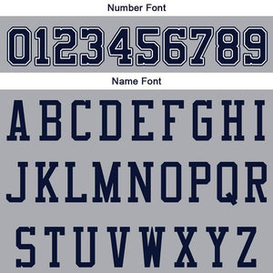 custom authentic split fashion football jersey gray-white-navy mesh