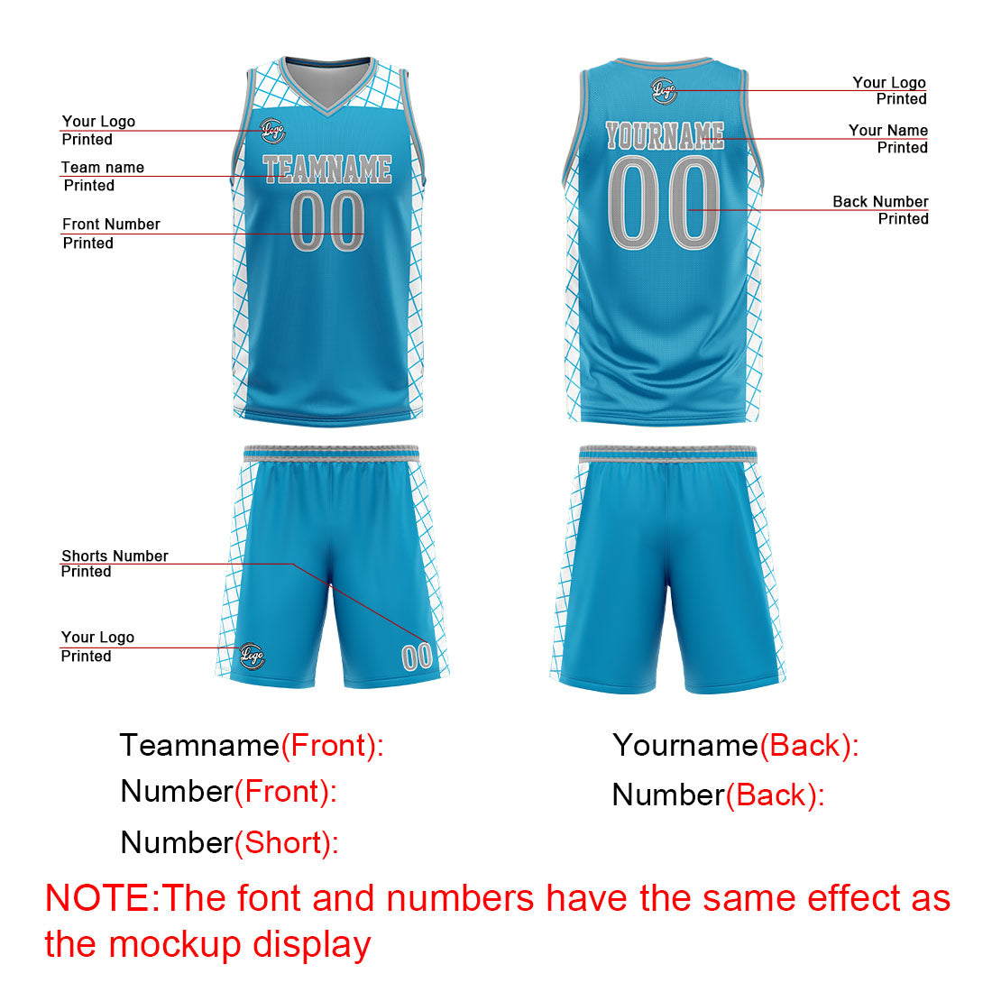 Uniforme de baloncesto personalizado azul grisáceo con tu logotipo-nombre y número impresos