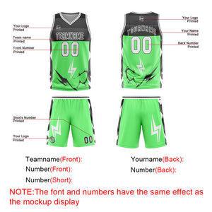 Uniforme de baloncesto personalizado en verde gris con tu logotipo-nombre y número impresos