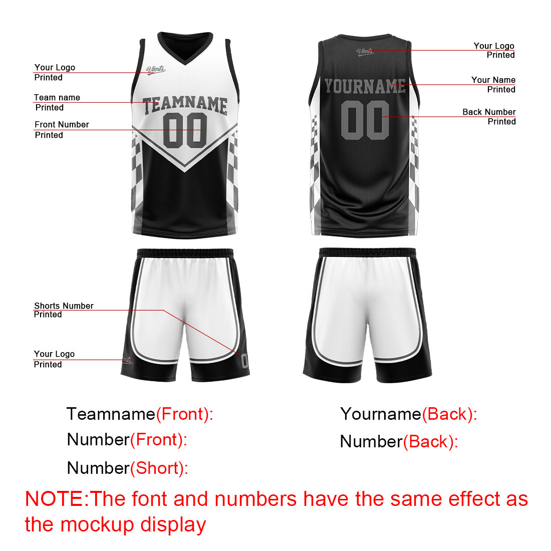 Traje de baloncesto reversible negro y gris personalizado para adultos y niños