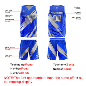 Uniforme de baloncesto personalizado azul grisáceo con tu logotipo-nombre y número impresos