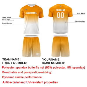 Conjunto personalizado de camiseta de uniforme naranja y blanco para niños y adultos