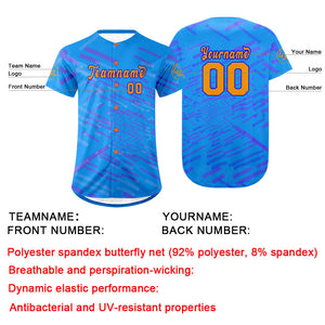 Camiseta de béisbol personalizada azul y morada con degradado uniformes de equipo personalizados con nombre y número