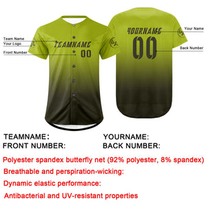 Camiseta de béisbol personalizada verde oscuro con degradado uniformes de equipo personalizados con nombre y número