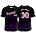 Camiseta de béisbol negra personalizada con nombre número y logotipo personalizados