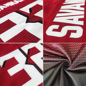 custom authentic gradient fashion football jersey red-black-white mesh