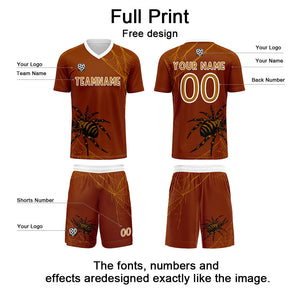 Conjunto personalizado de camiseta de fútbol naranja para niños y adultos