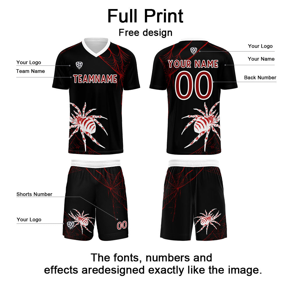 Conjunto personalizado de camiseta de fútbol rojo oscuro para niños y adultos