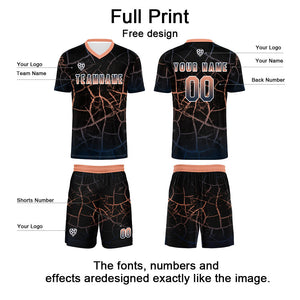 Conjunto personalizado de camiseta de fútbol color carne negra para niños y adultos